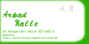 arpad malle business card